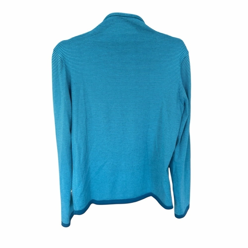 Title Nine Super StripeTurquoise Cowl Neck Sweater Moroccan Tile / grape leaf - Picture 2 of 7